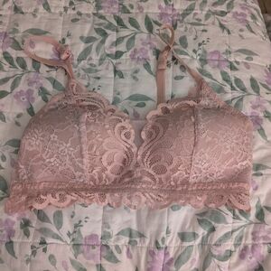 Bali Floral Lace Light Pink Padded Bra Size Small
